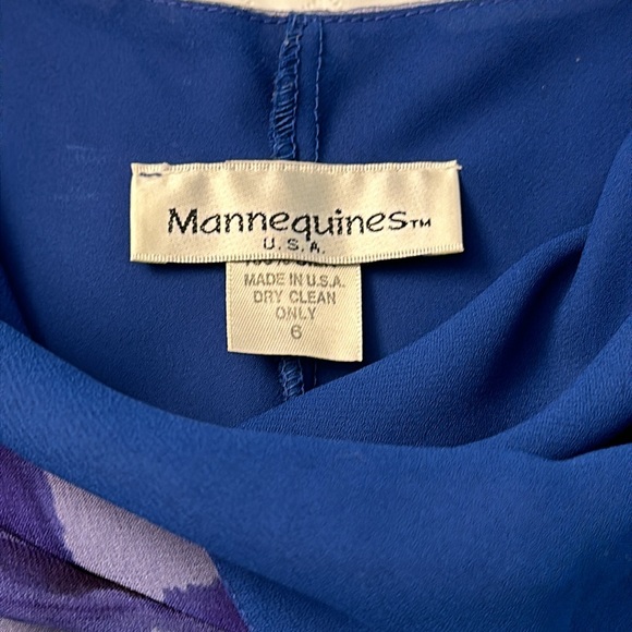 Vintage Silk Floral Slip Maxi Dress Pullover Purple Blue Colors SZ 4 Cowl Neck - Picture 16 of 16